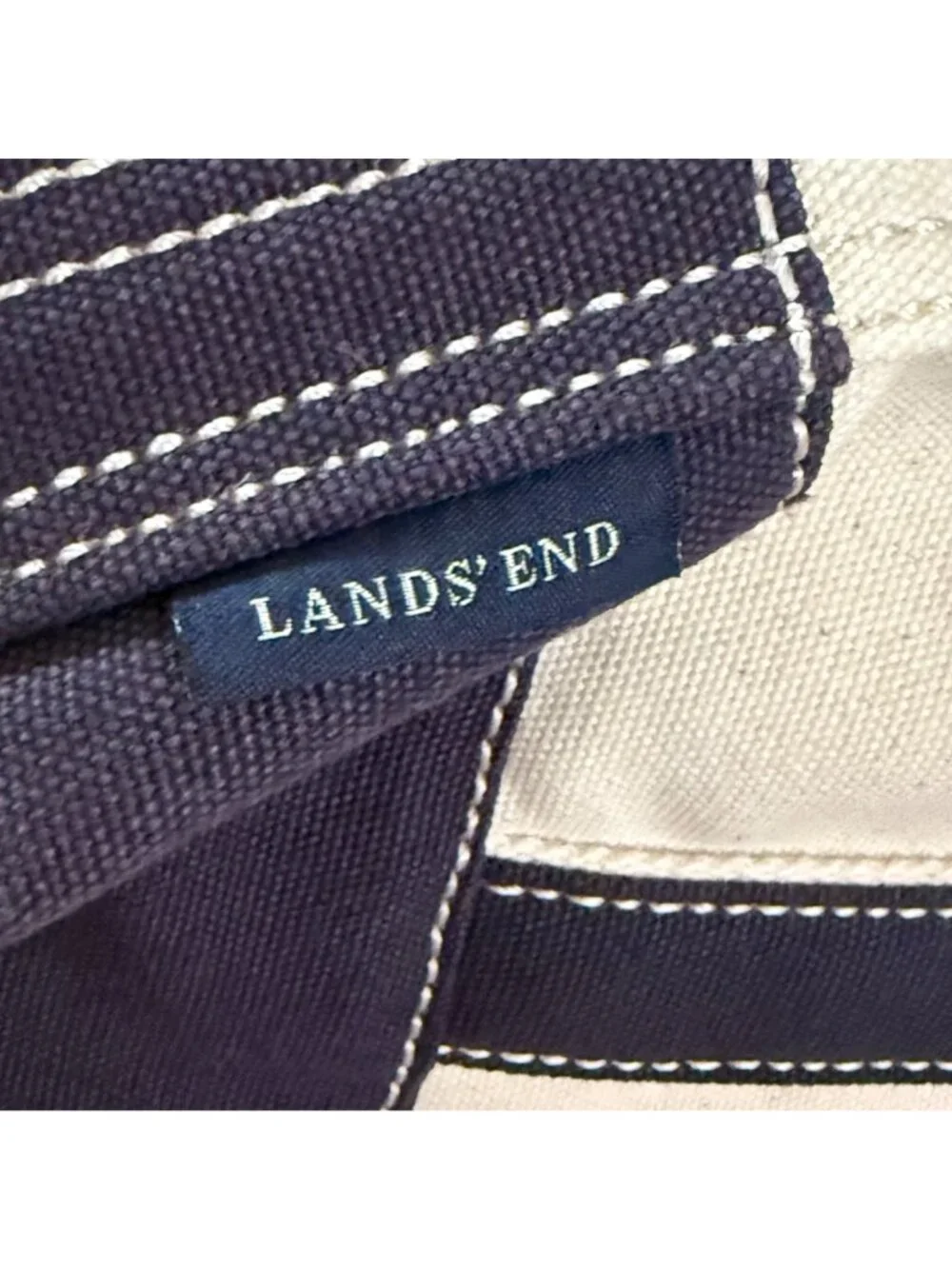 Lands' End Canvas Wine Bottle Tote Bag I Love Wine Embroidered
